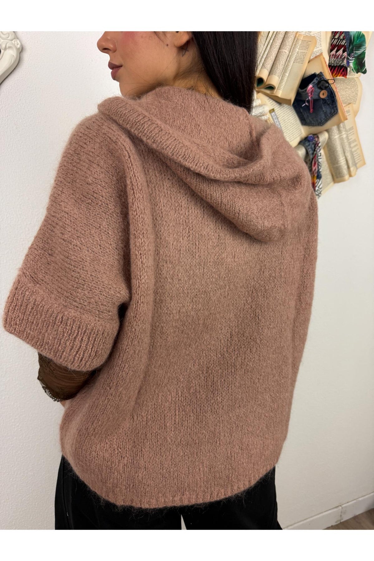 DIXIE Maglione con zip manica corta Dixie Biscotto