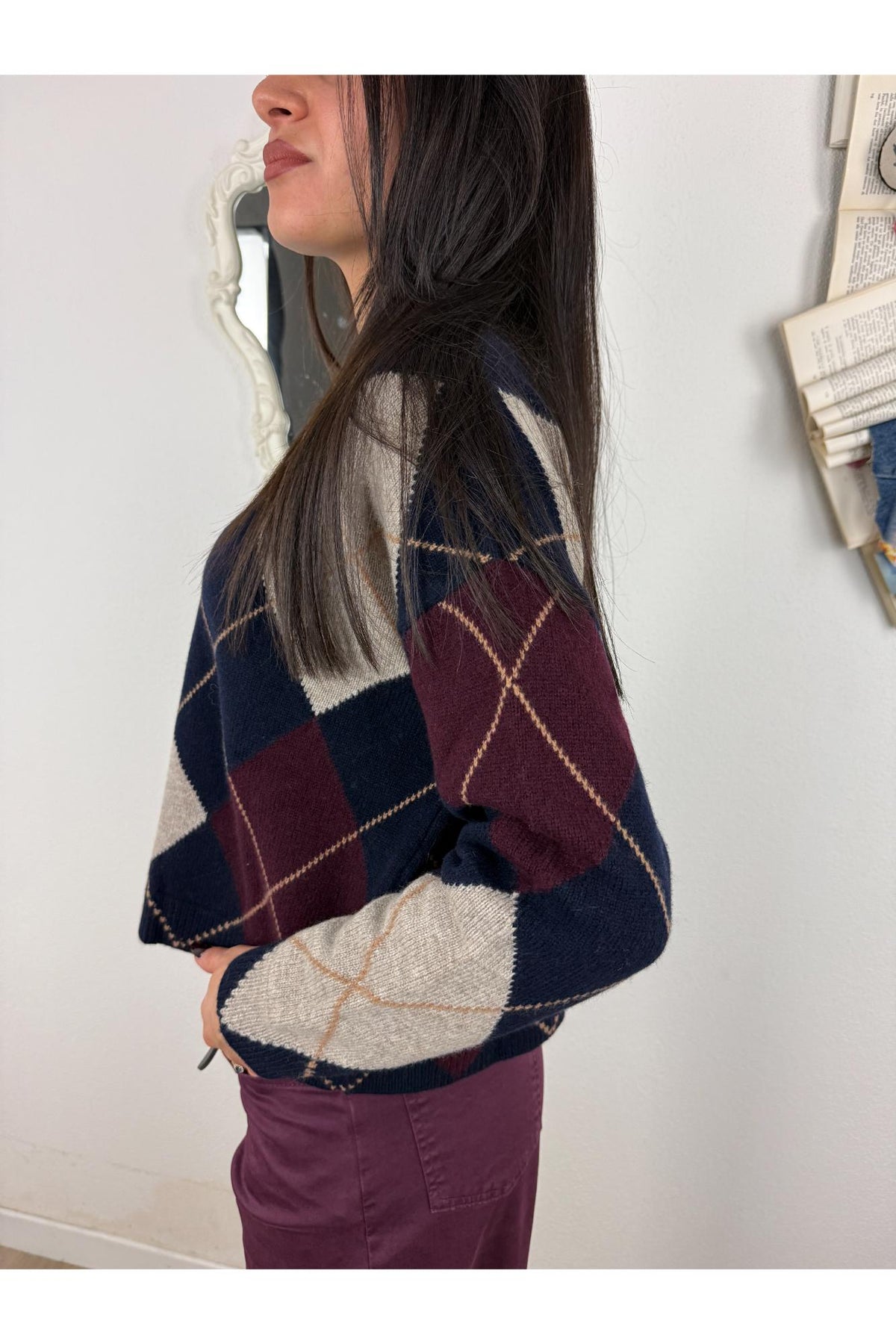 DIXIE Maglione con rombi a scatoletta Dixie Blu