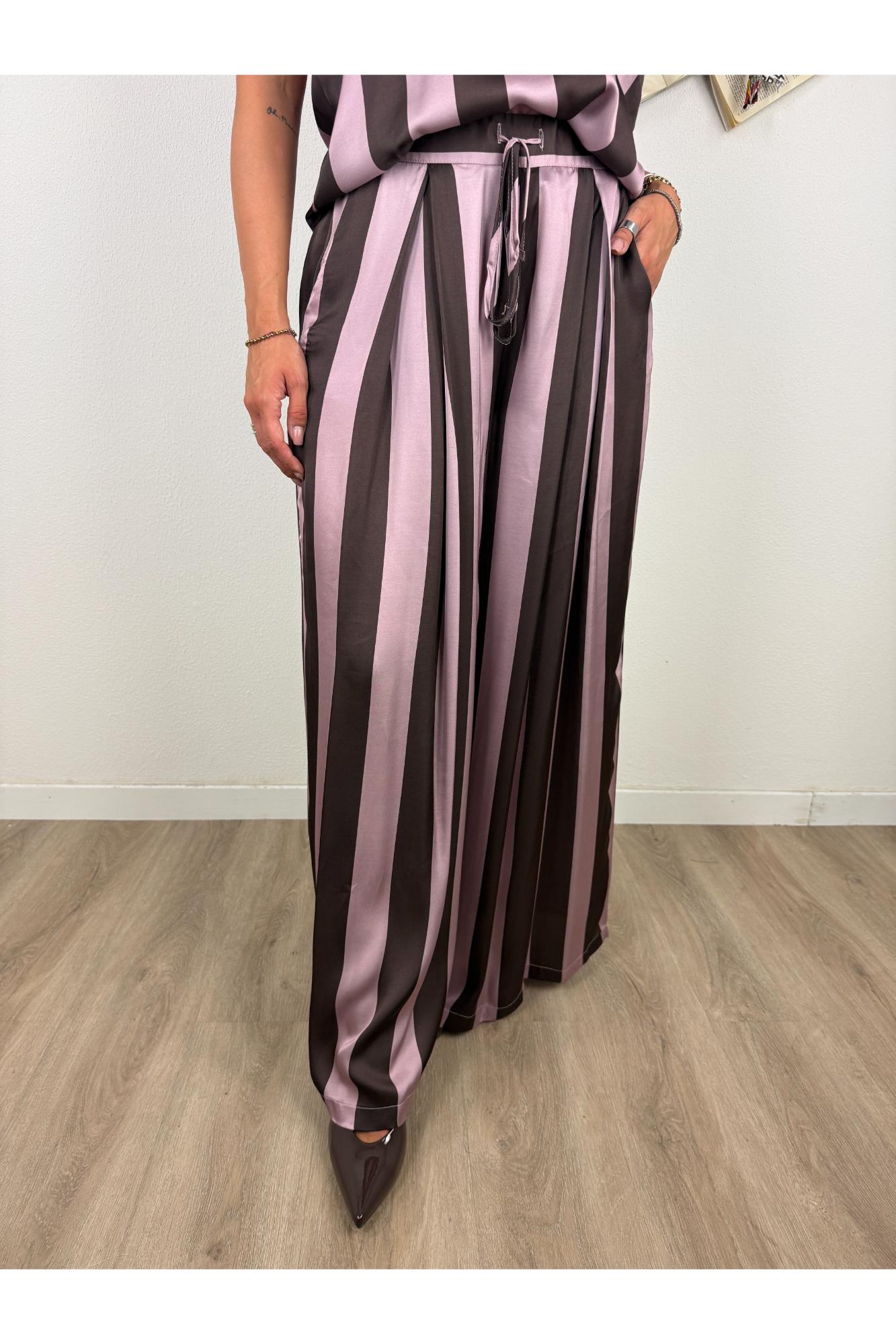 DIXIE Pantalone rigato Dixie Lilla