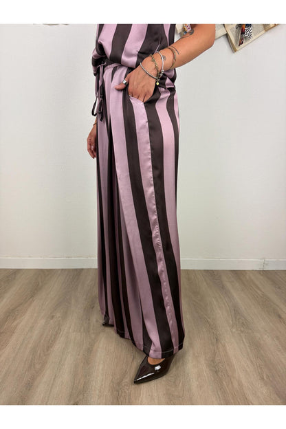 DIXIE Pantalone rigato Dixie Lilla