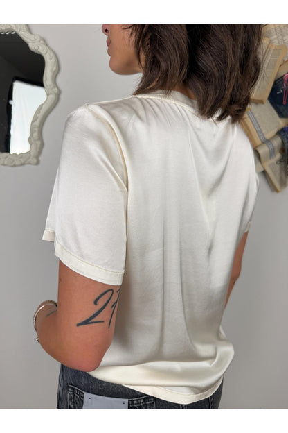 DIXIE Dixie- Maglia manica corta girocollo Burro