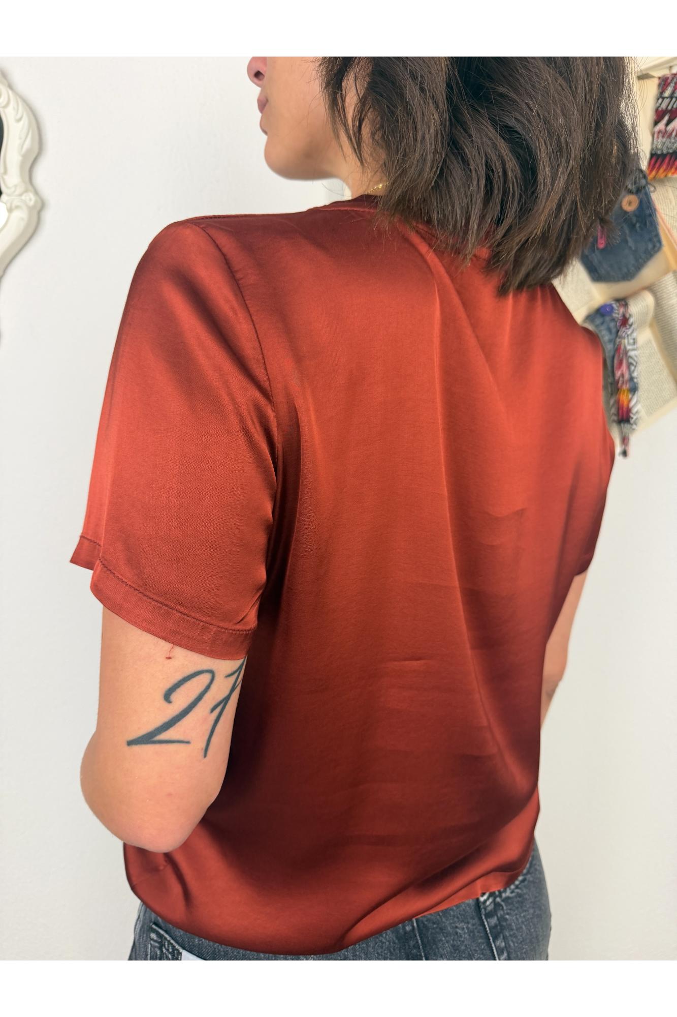 DIXIE Dixie- Maglia manica corta girocollo Ruggine