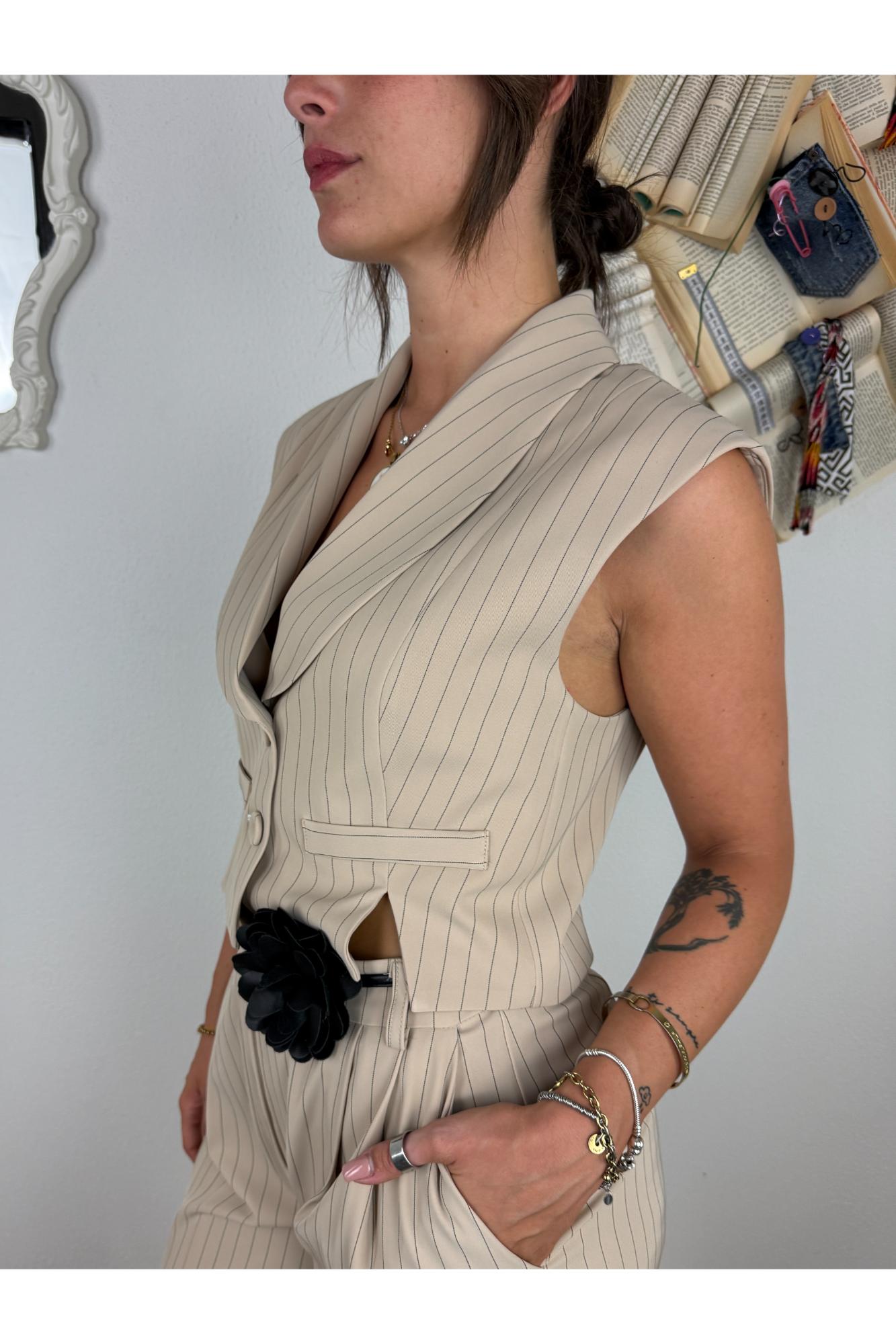 IMPERIAL Gilet gessato Imperial Beige