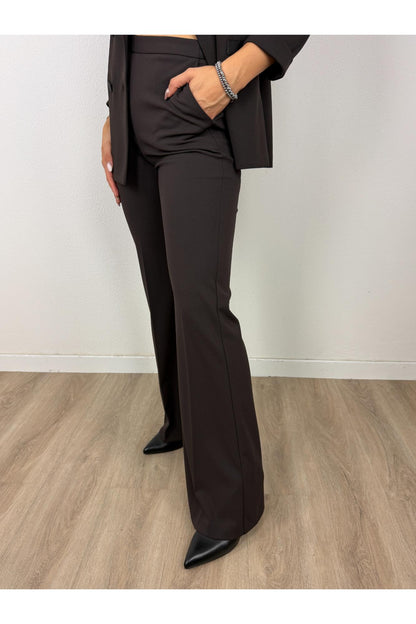 IMPERIAL Pantalone a palazzo Imperial Dark coffe