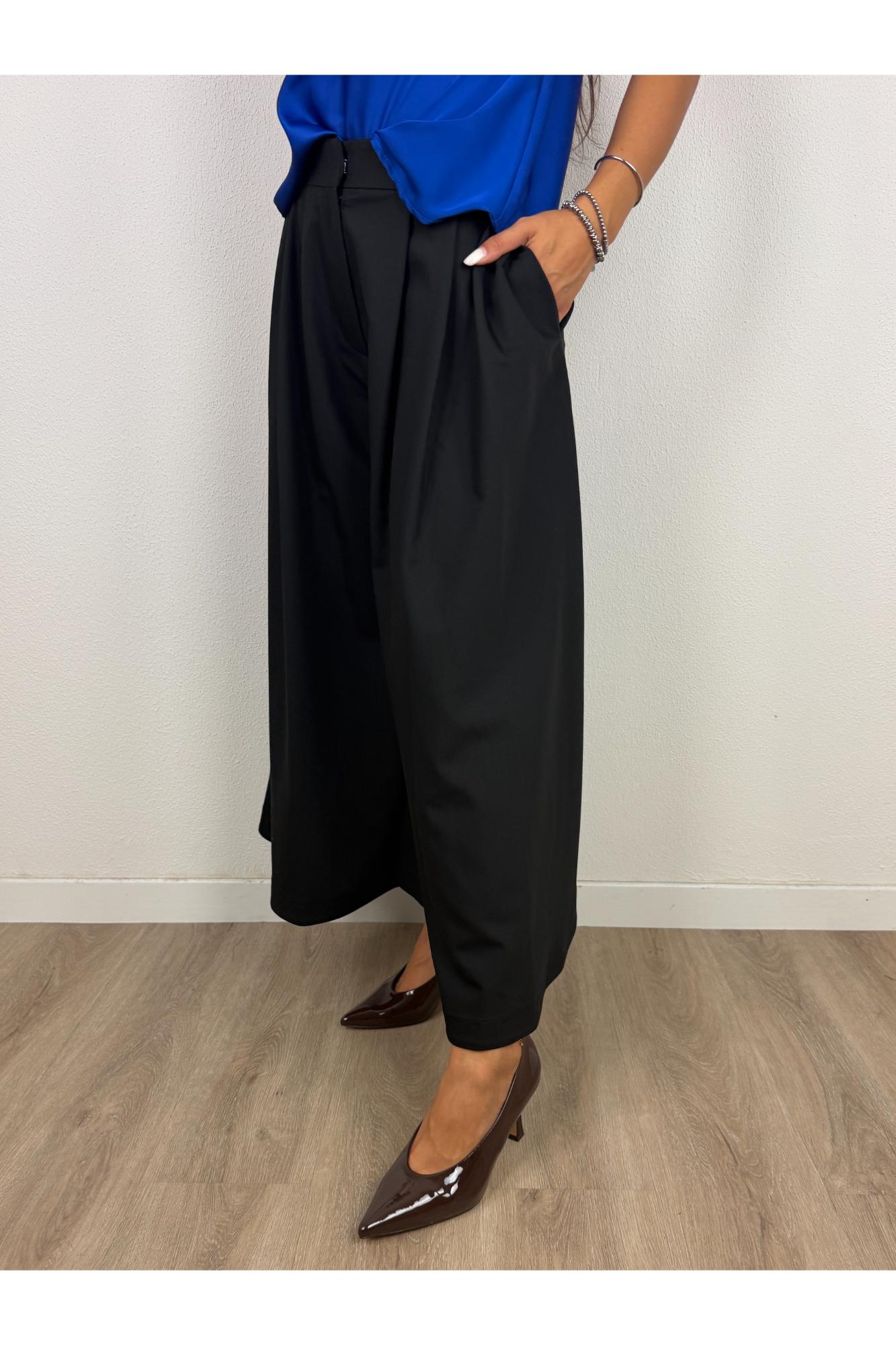 IMPERIAL Pantalone palazzo corto Imperial Nero