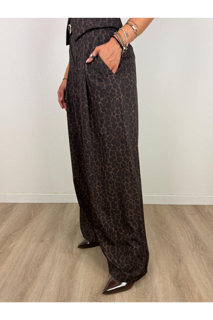 IMPERIAL Pantalone palazzo maculato Imperial Moro