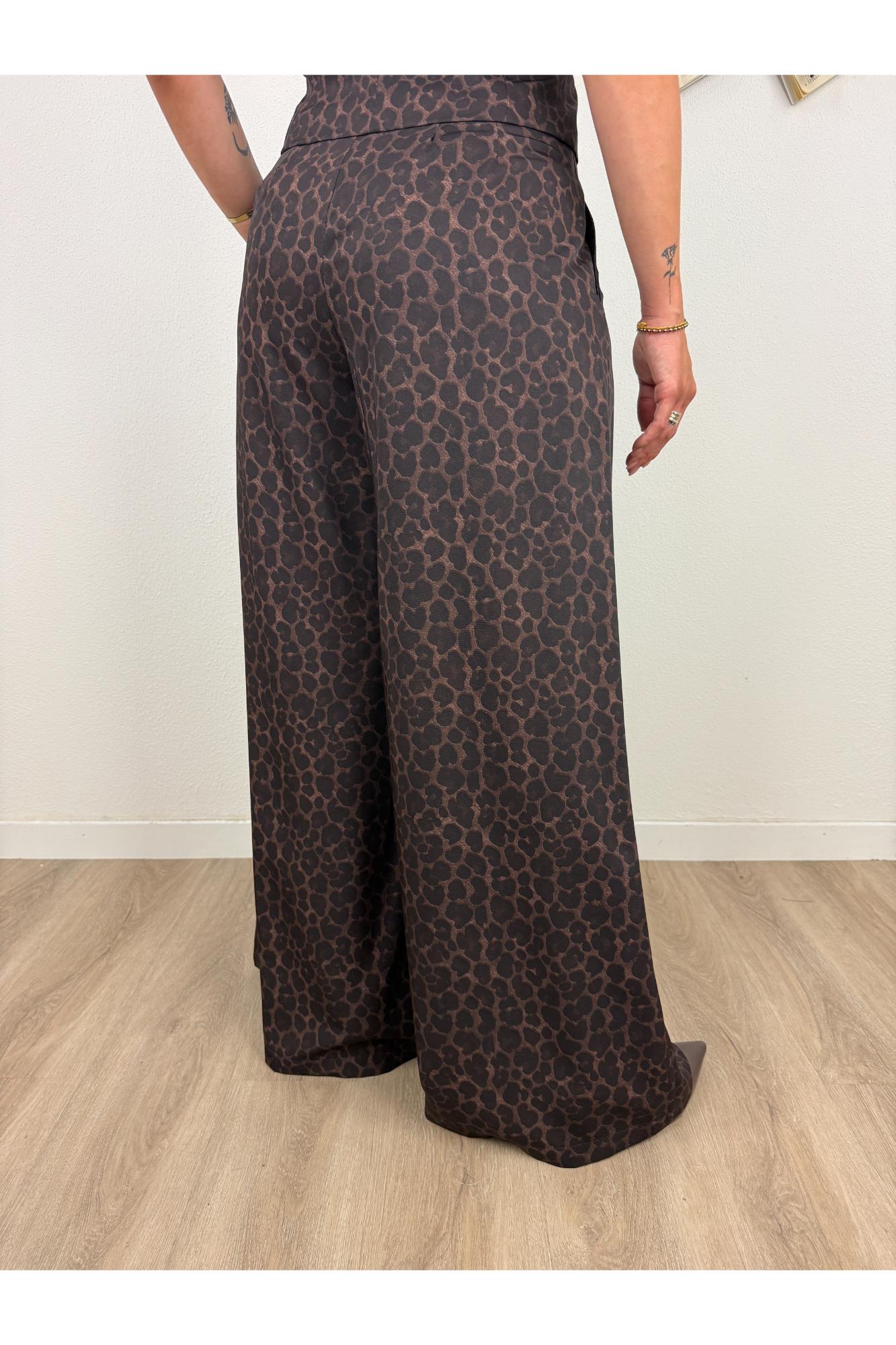 IMPERIAL Pantalone palazzo maculato Imperial Moro