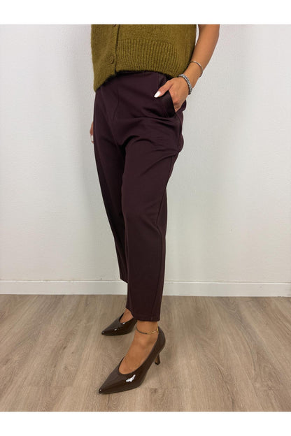 IMPERIAL Pantalone uovo con bande Imperial Plum