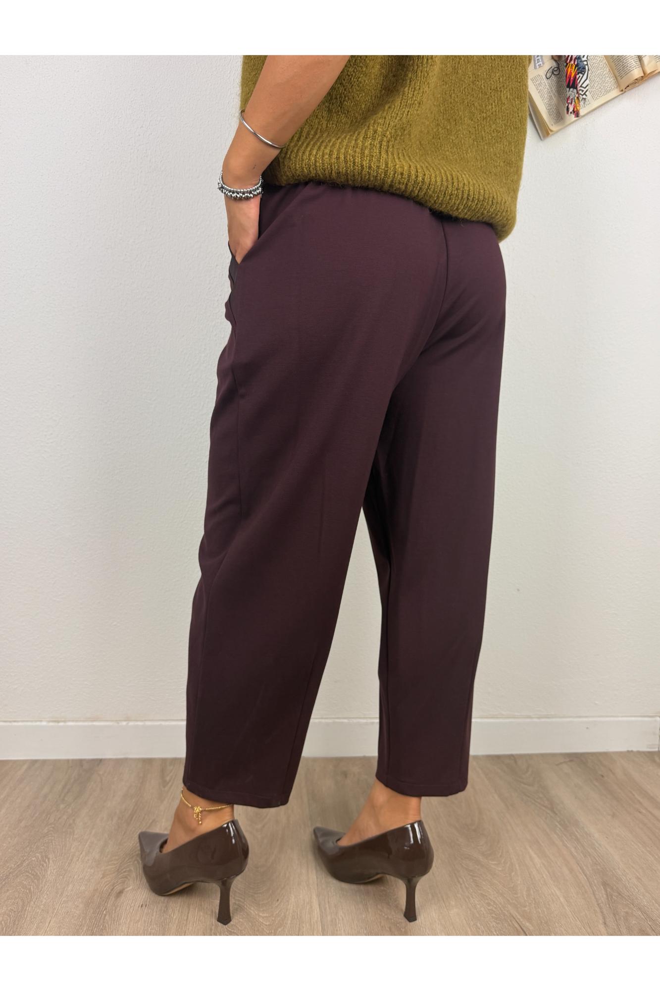 IMPERIAL Pantalone uovo con bande Imperial Plum