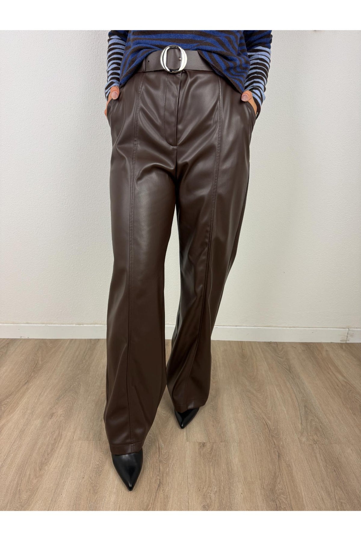IMPERIAL Pantalone eco pelle Imperial Moro