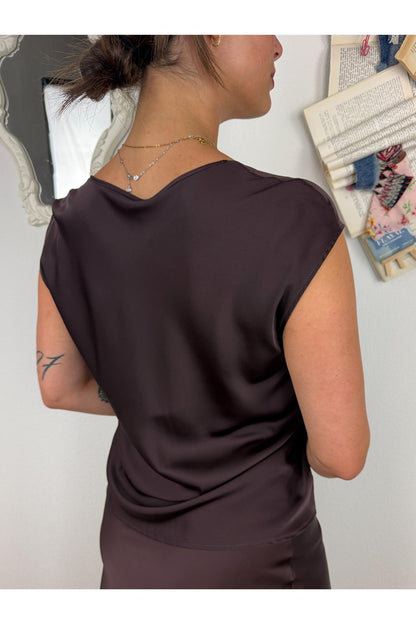 IMPERIAL Blusa manica corta Imperial Plum