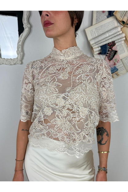 IMPERIAL Maglia in pizzo di ciniglia Imperial Burro