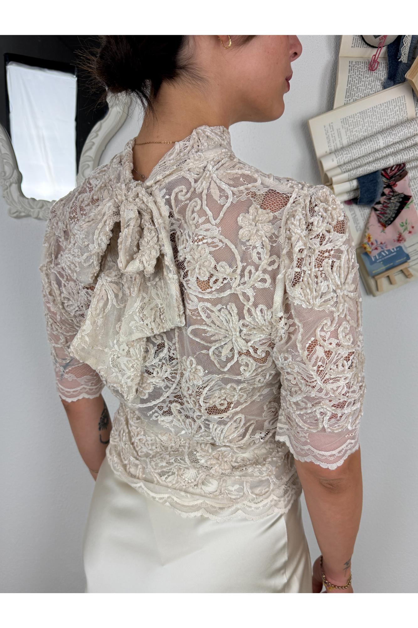 IMPERIAL Maglia in pizzo di ciniglia Imperial Burro