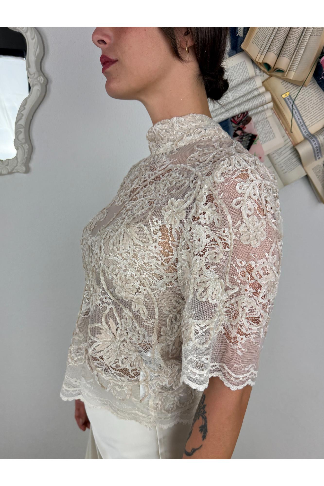 IMPERIAL Maglia in pizzo di ciniglia Imperial Burro