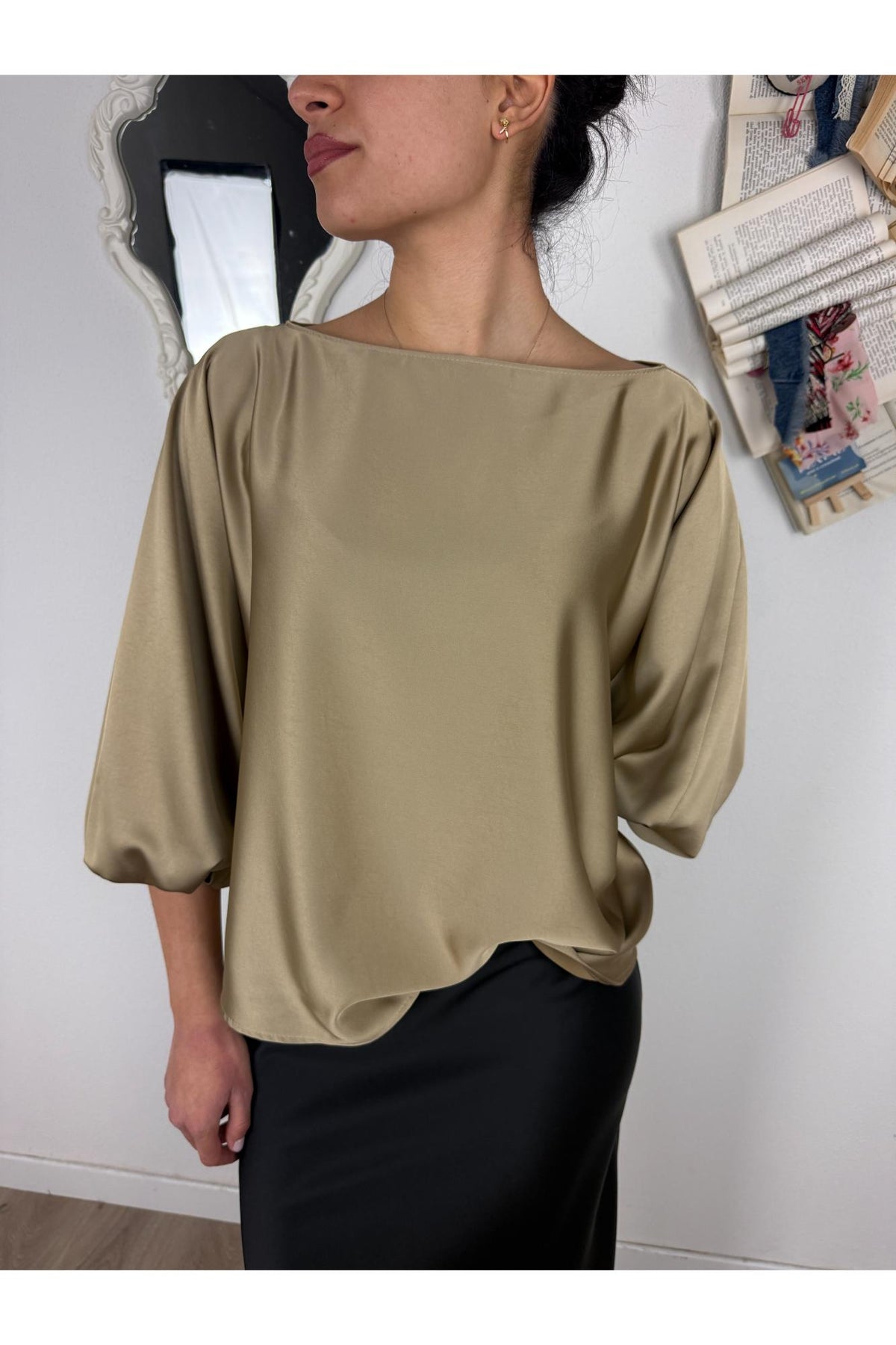 IMPERIAL Blusa manica palloncino Imperial Beige