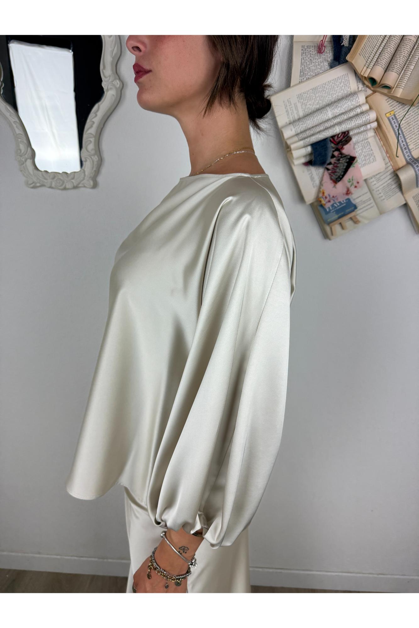 IMPERIAL Blusa manica palloncino Imperial Marmo