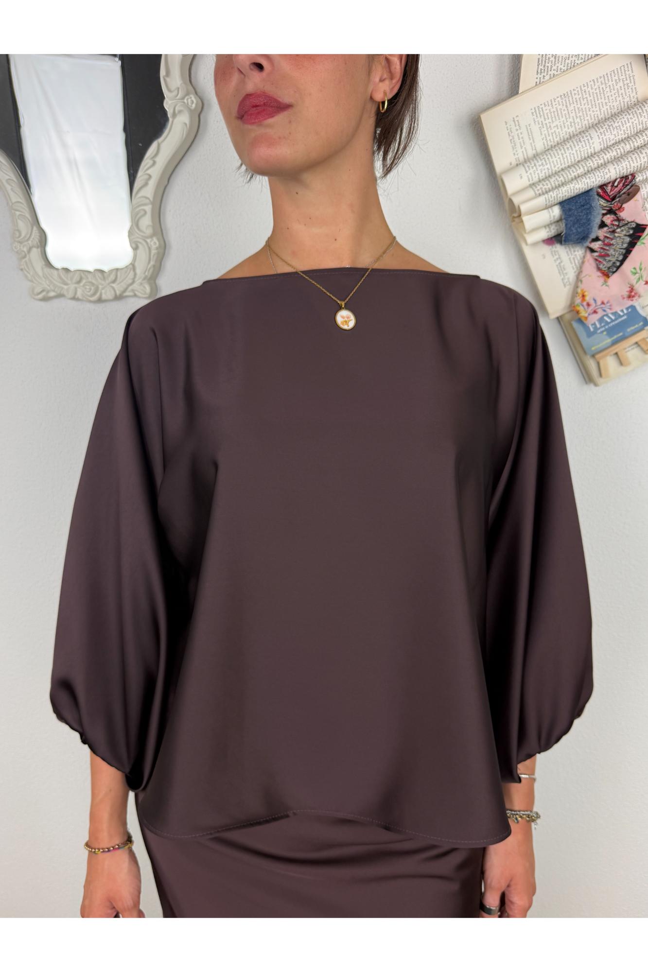 IMPERIAL Blusa manica palloncino Imperial Plum