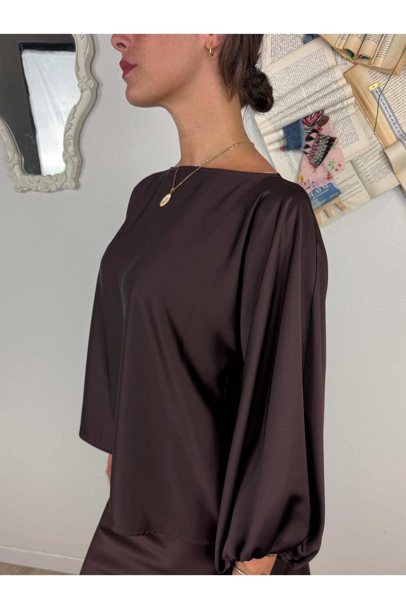 IMPERIAL Blusa manica palloncino Imperial Plum