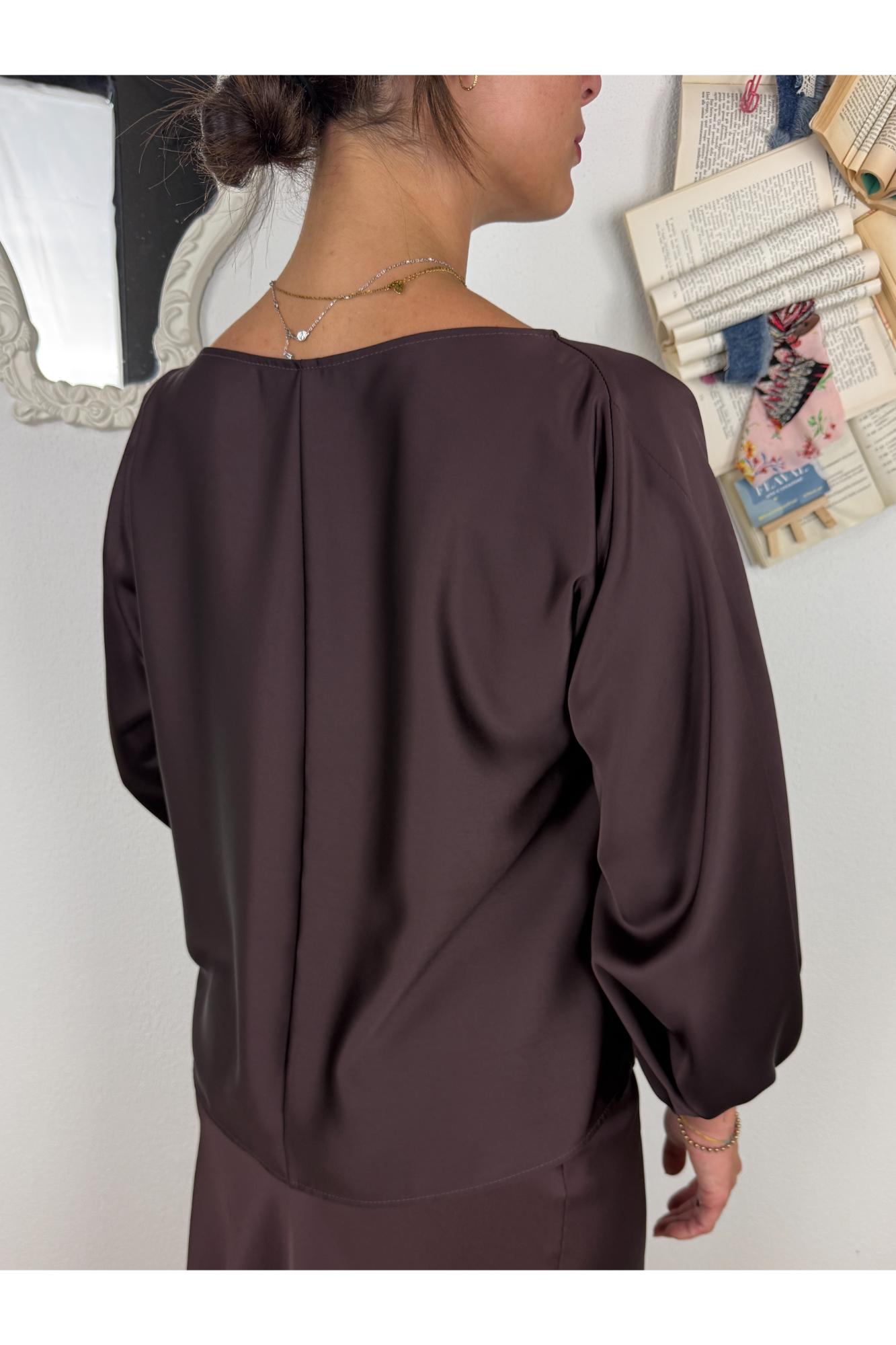IMPERIAL Blusa manica palloncino Imperial Plum