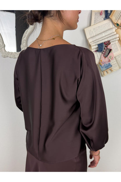 IMPERIAL Blusa manica palloncino Imperial Plum