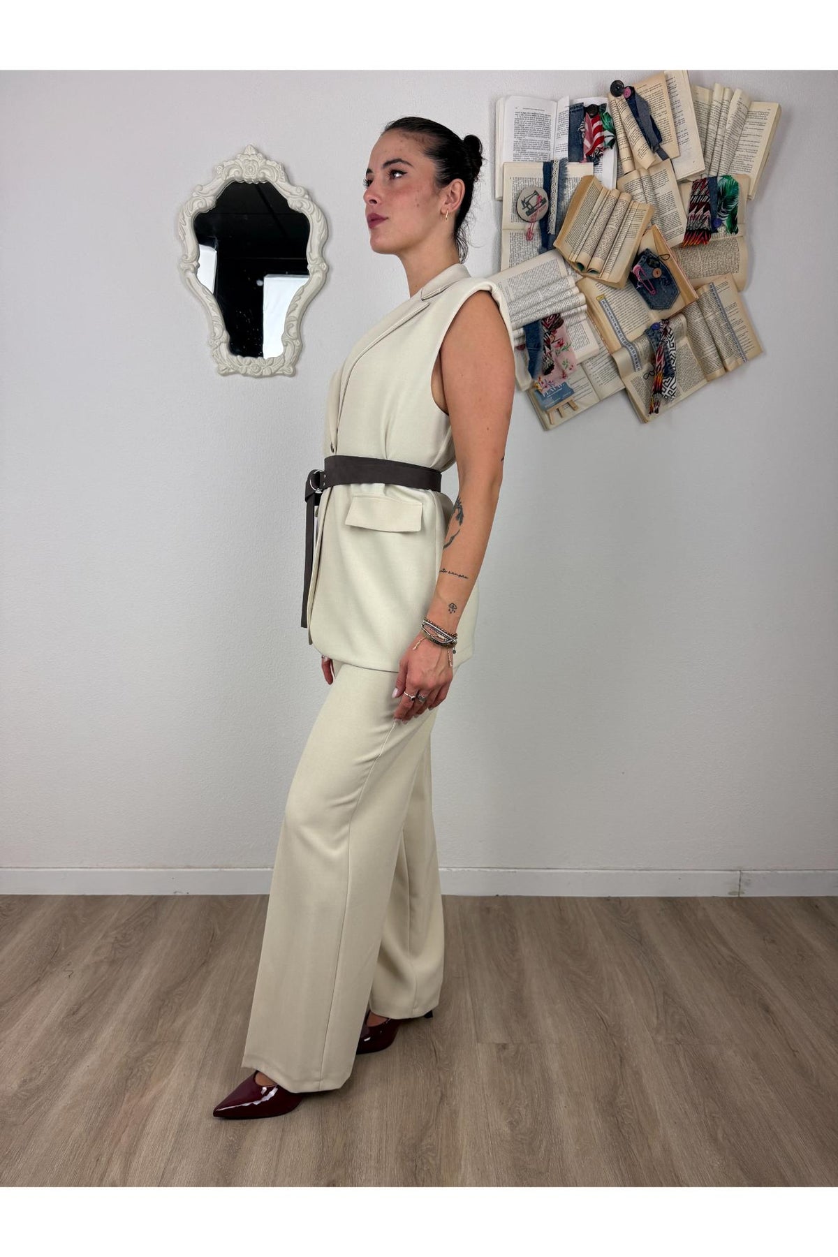 LE STREGHE Pantalone palazzo Le streghe Latte
