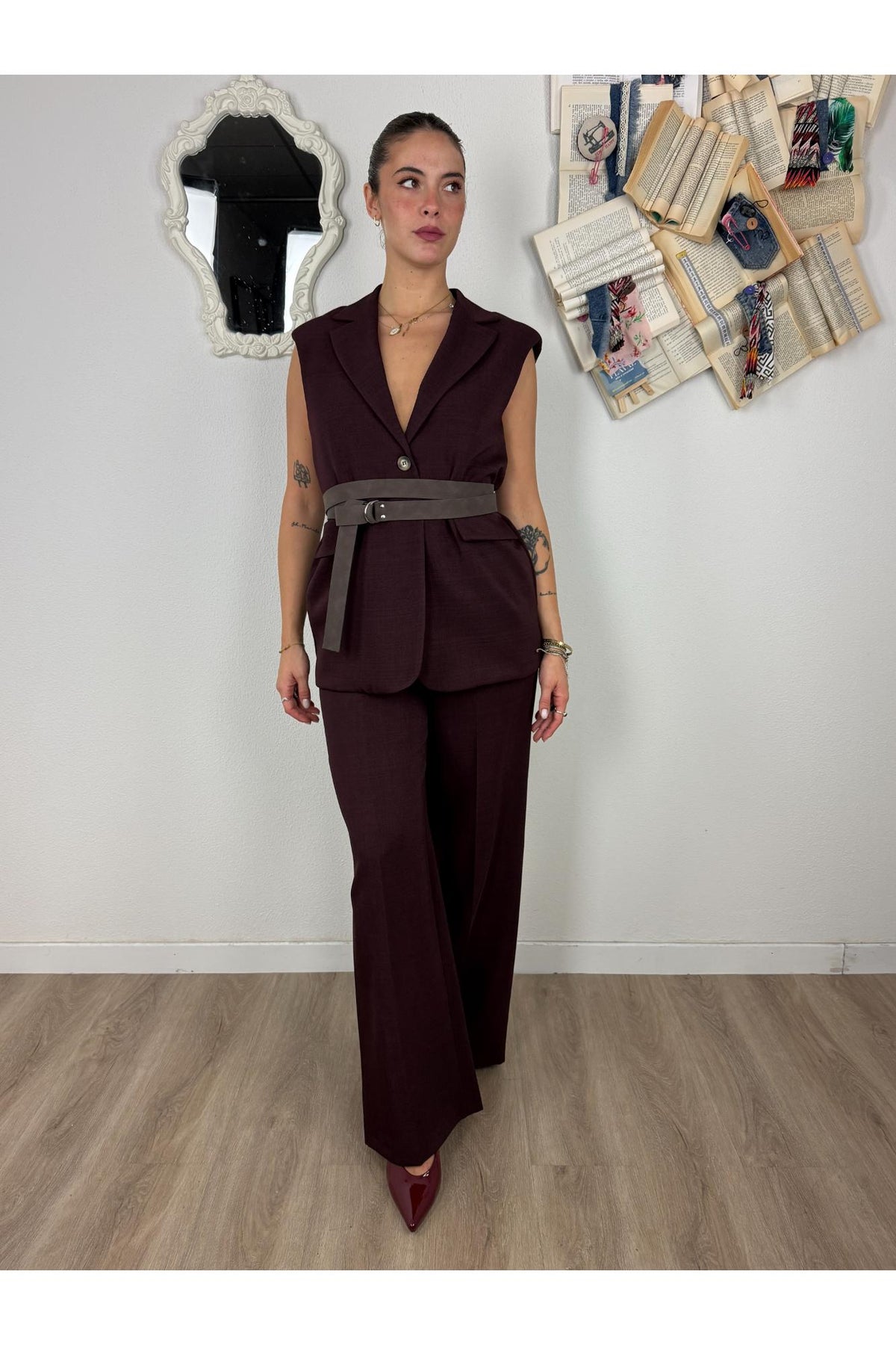 LE STREGHE Pantalone palazzo Le streghe Melanzana