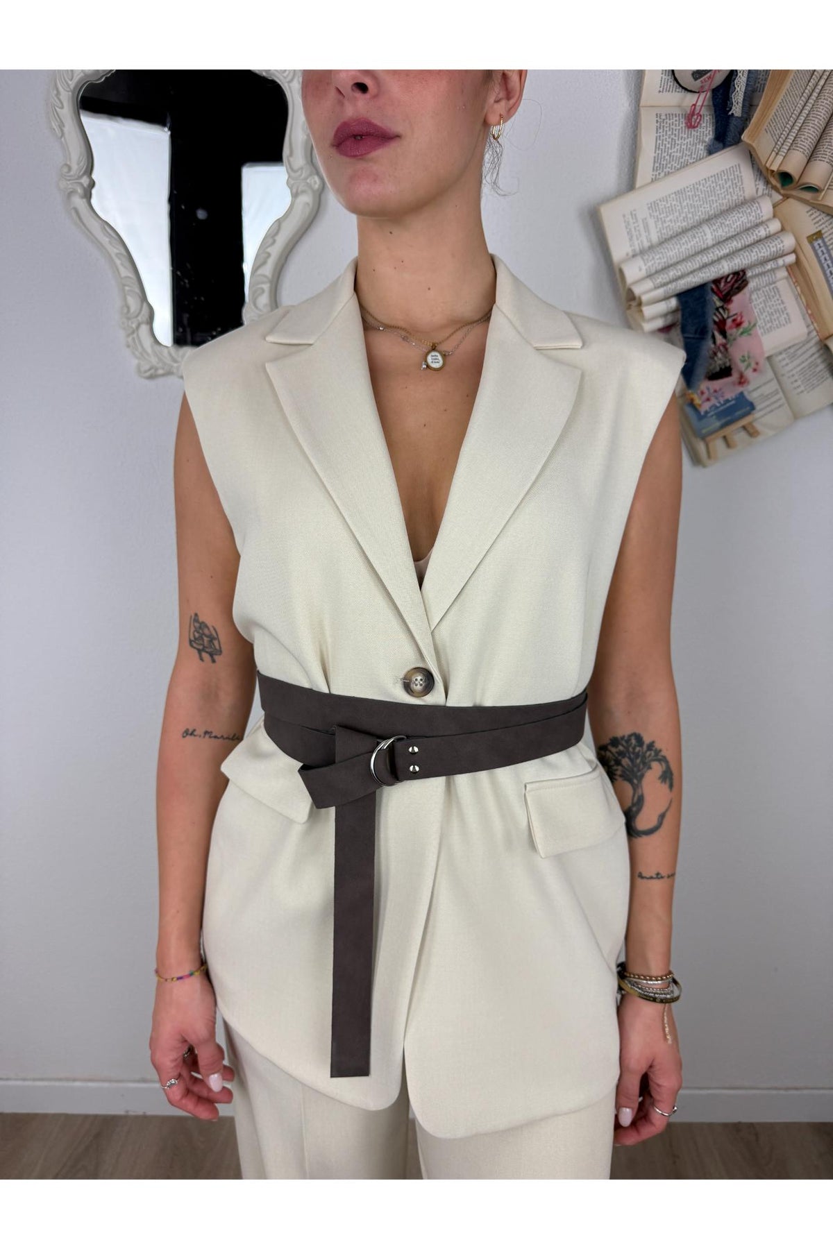 LE STREGHE Gilet over Le streghe Latte