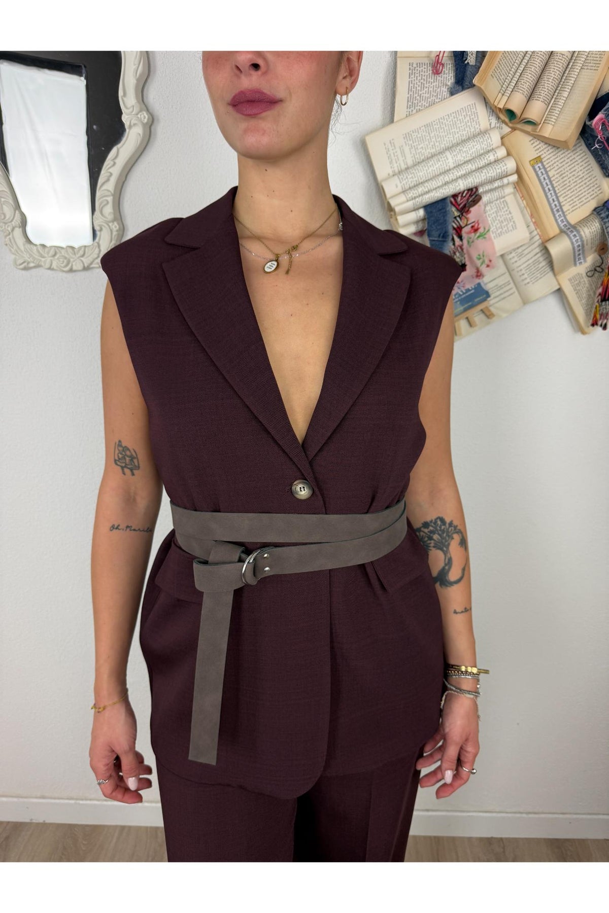 LE STREGHE Gilet over Le streghe Melanzana