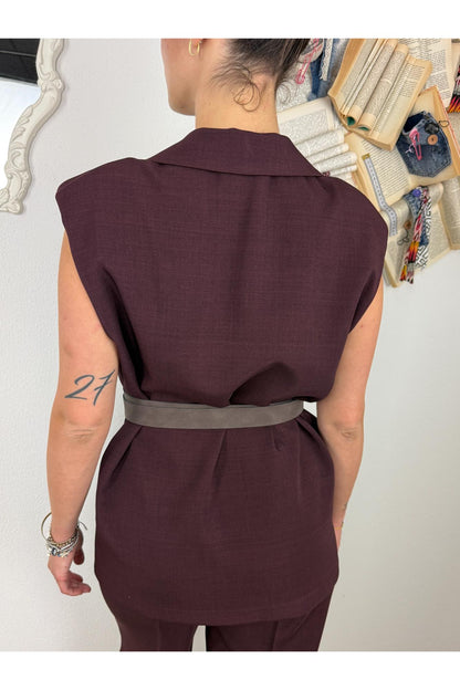 LE STREGHE Gilet over Le streghe Melanzana