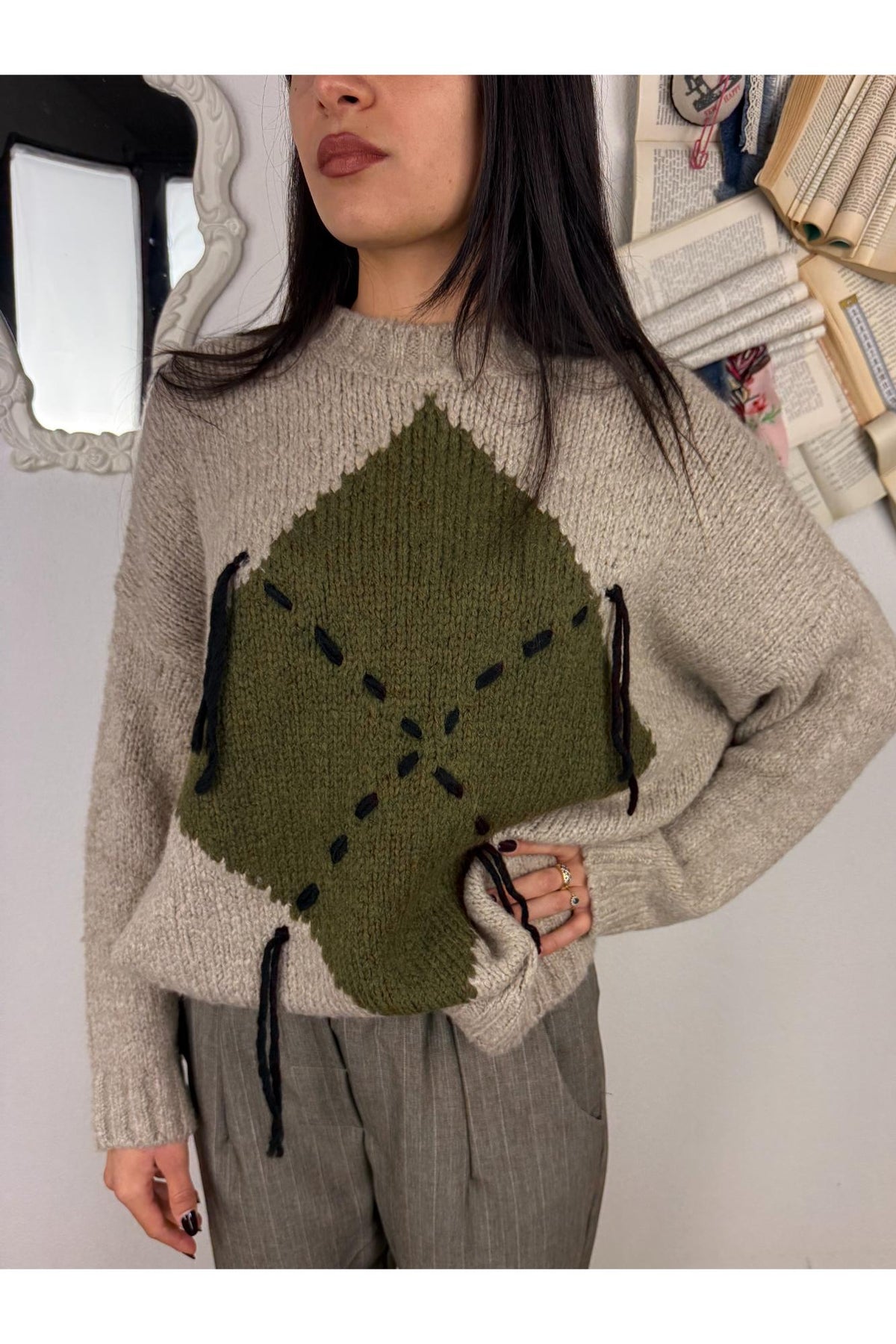 LE STREGHE Maglione con rombi Le streghe Beige