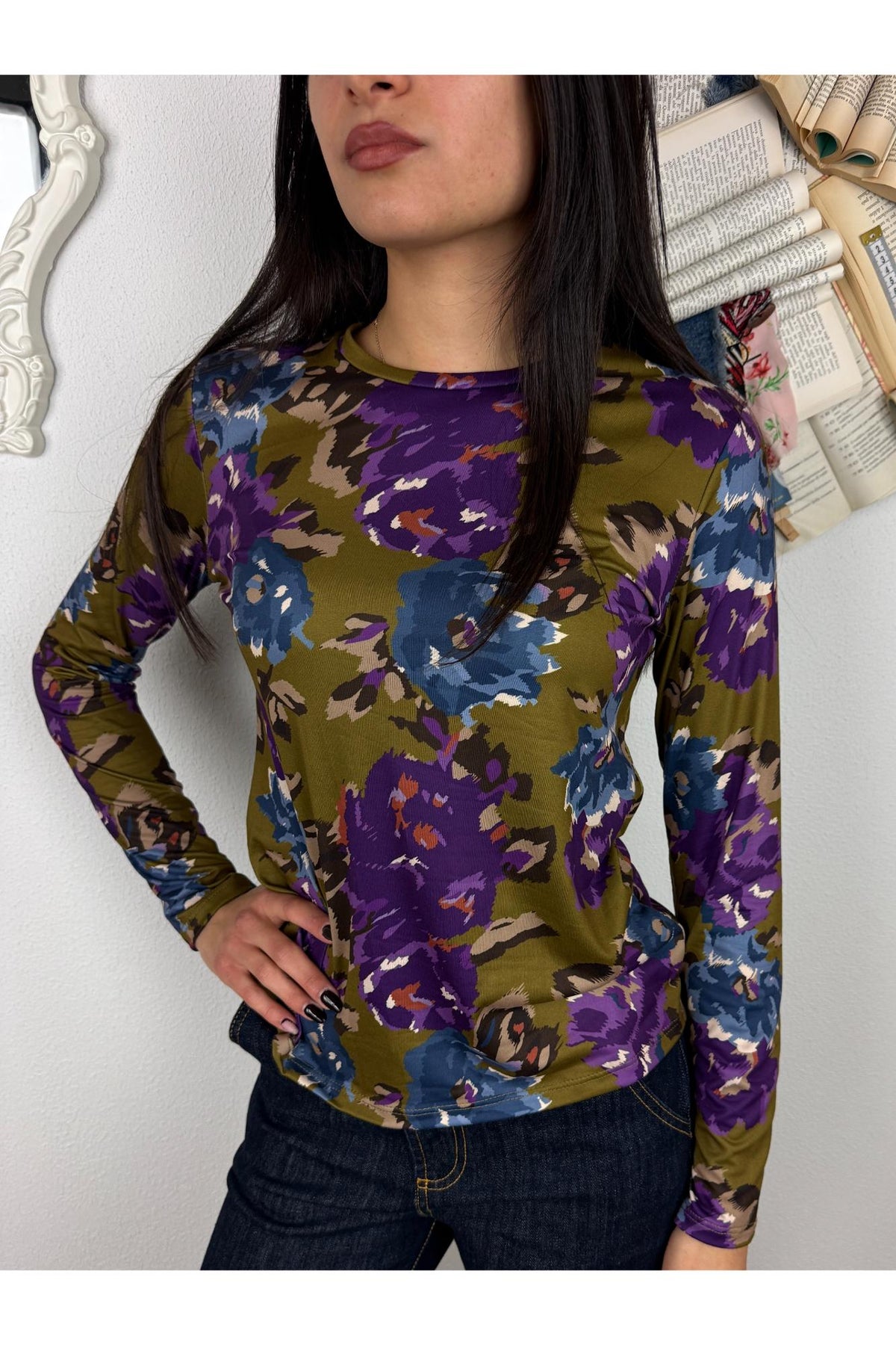 METOO Maglia fantasia manica lunga Metoo Verde