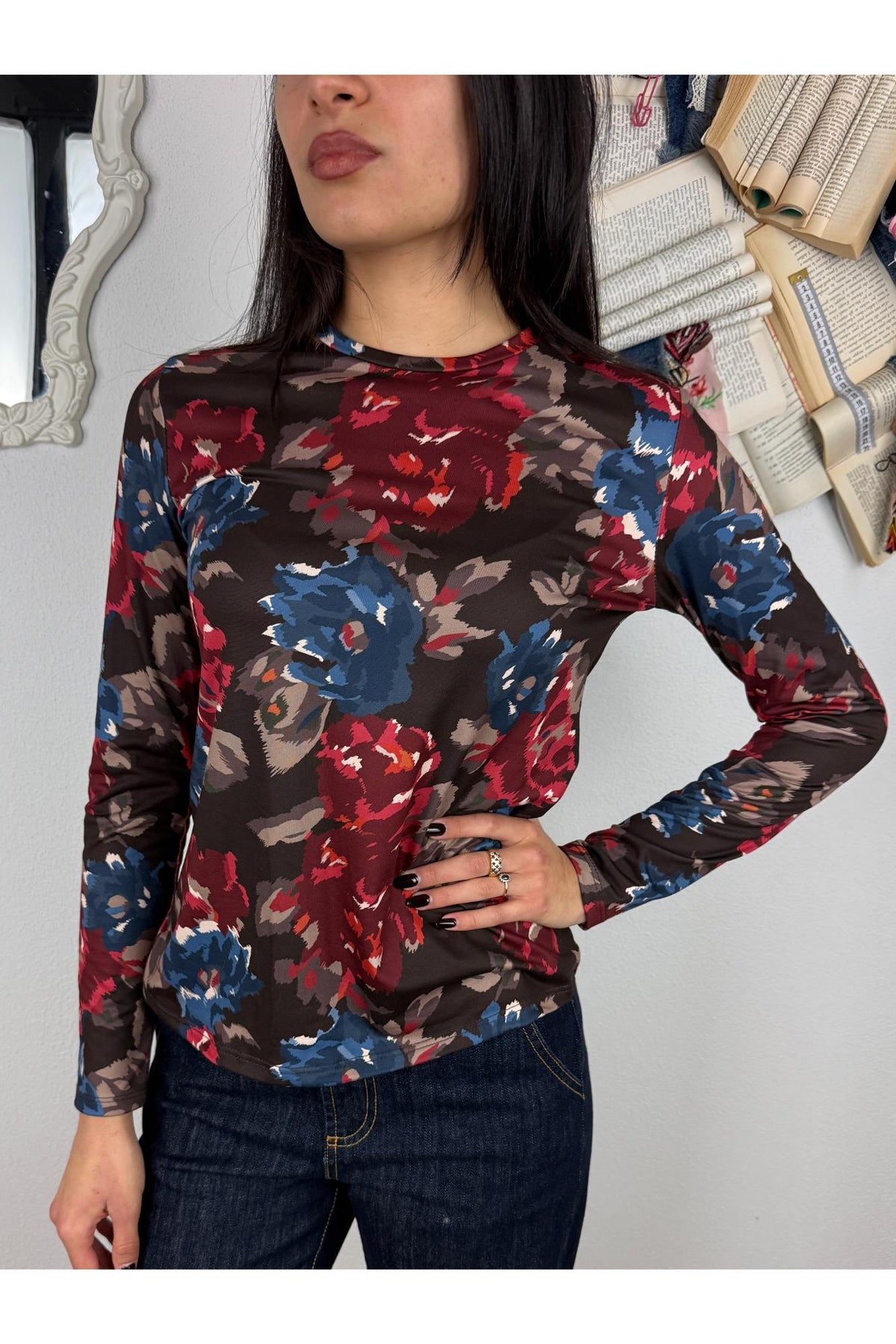 METOO Maglia fantasia manica lunga Metoo Vino
