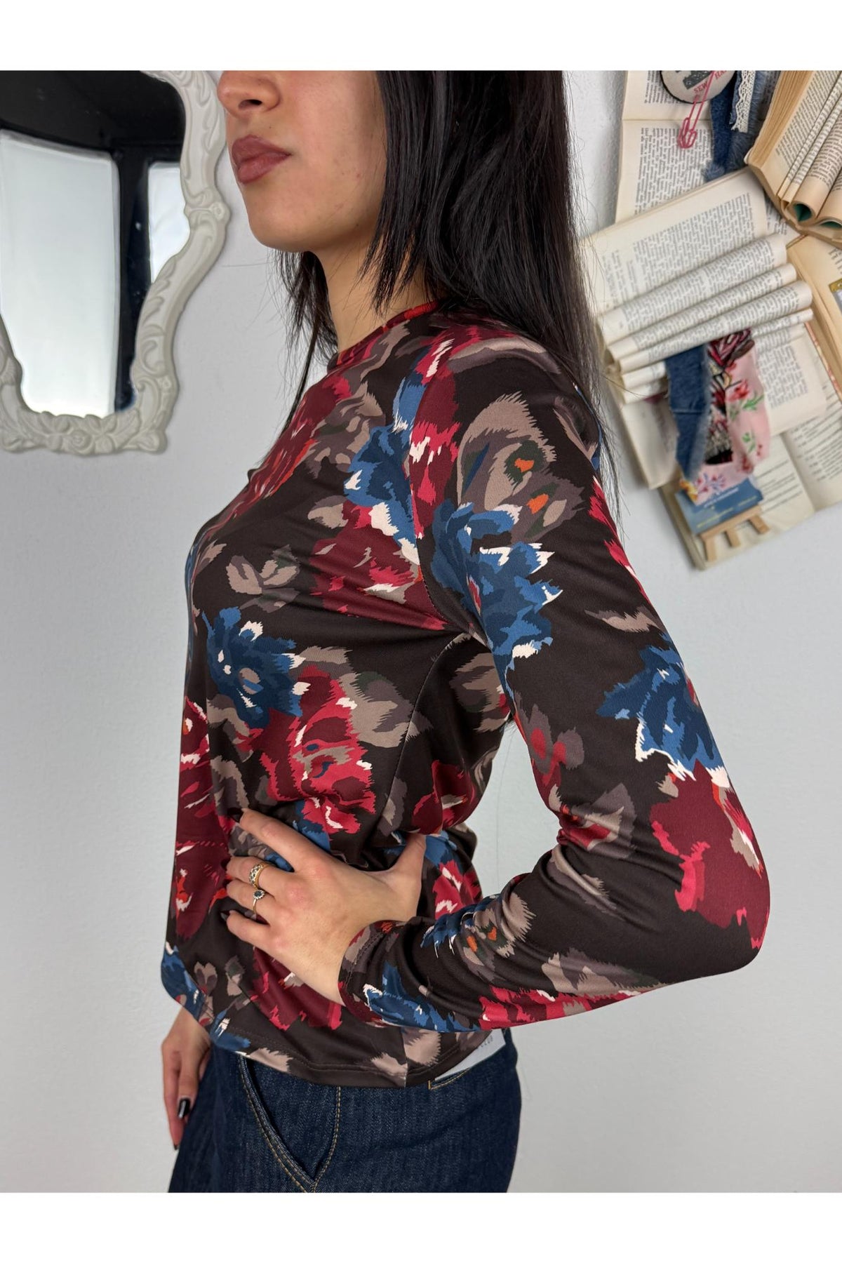 METOO Maglia fantasia manica lunga Metoo Vino