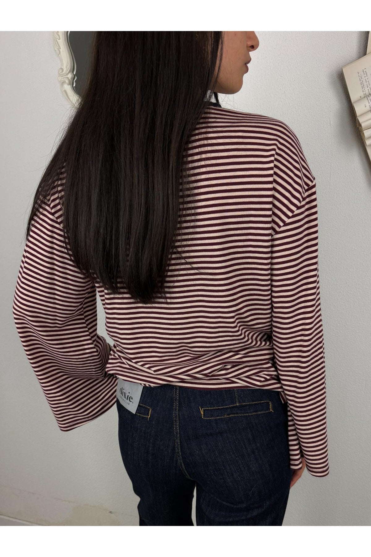 METOO Maglia rigata con manica a trapezio Metoo Vino