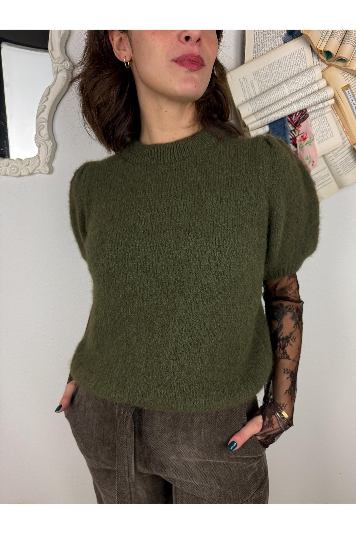 METOO Maglia manica sbuffo Metoo Verde