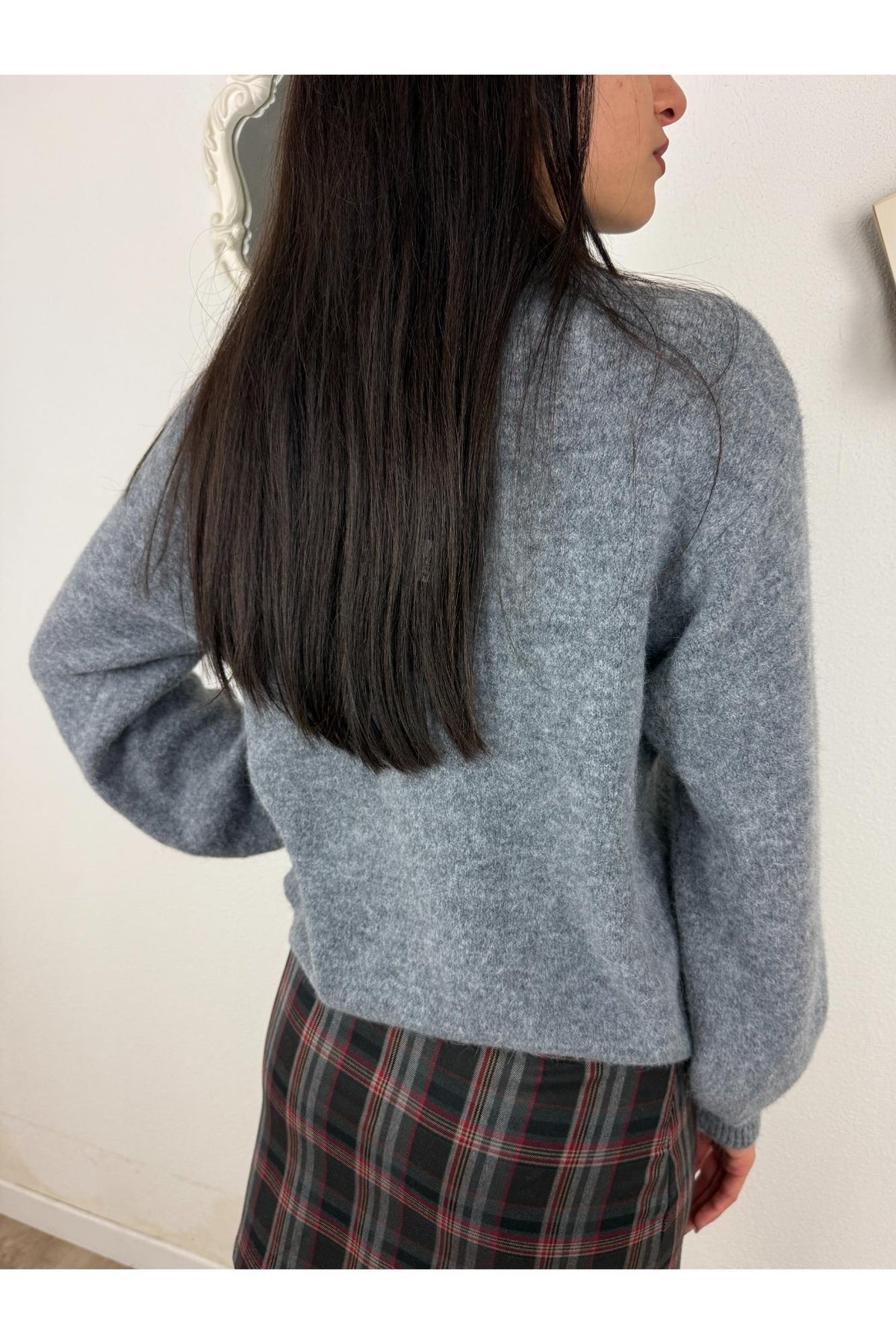 METOO Cardigan girocollo con fiocco Metoo Grigio