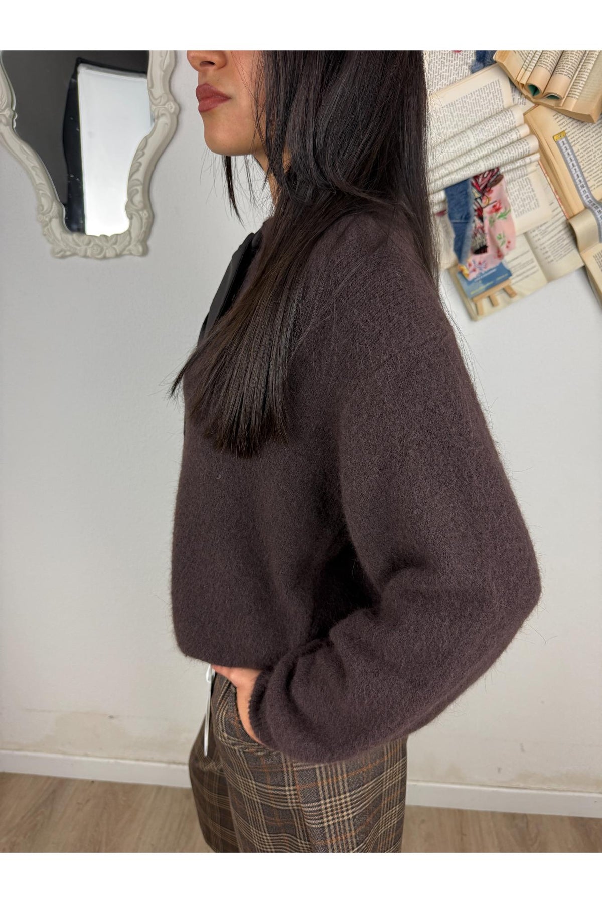 METOO Cardigan girocollo con fiocco Metoo Moro
