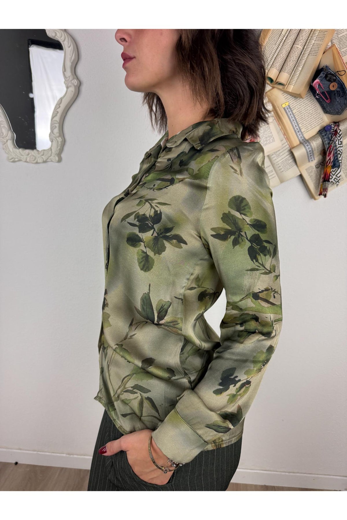 METOO Camicia fantasia in viscosa Metoo Verde