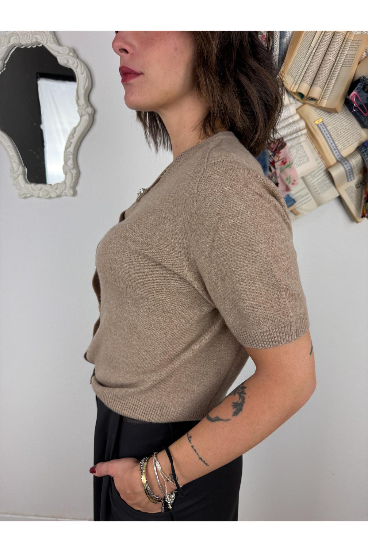 METOO Cardigan misto cachemire Metoo Sabbia