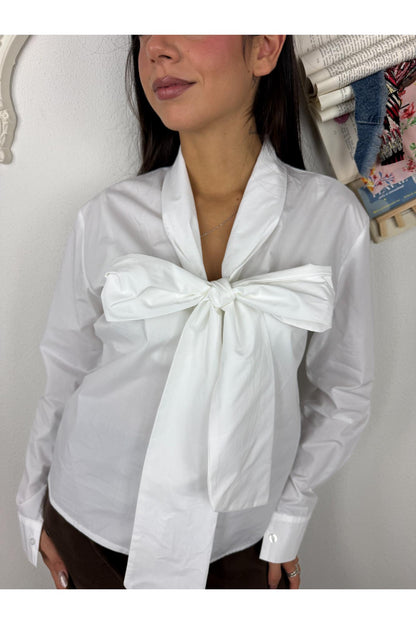 METOO Camicia con fiocco legato Metoo Bianco