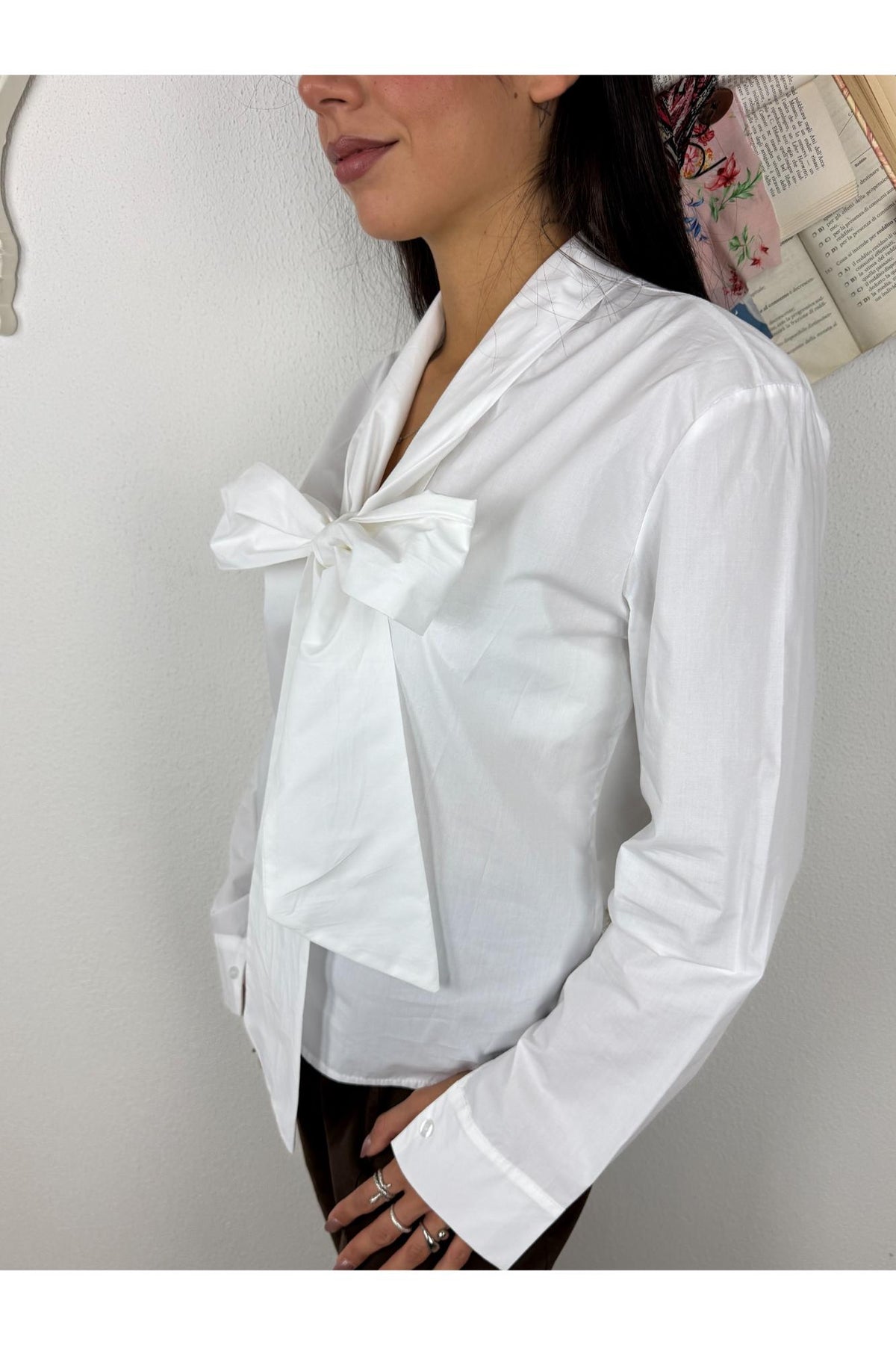 METOO Camicia con fiocco legato Metoo Bianco