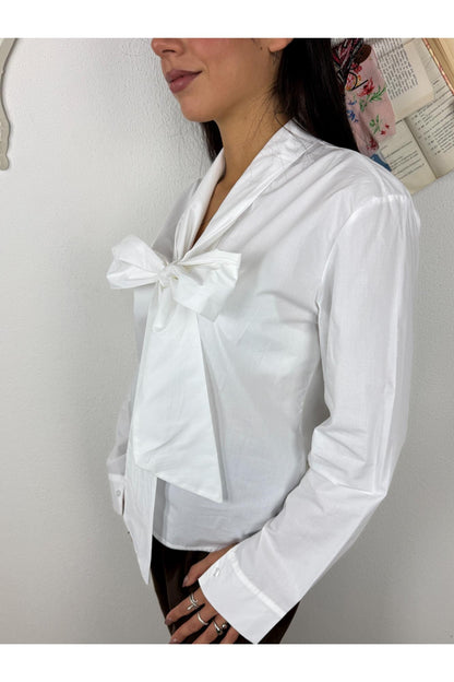 METOO Camicia con fiocco legato Metoo Bianco