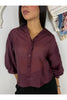 camicia trasparente con manica a palloncino metoo 49028 20310361