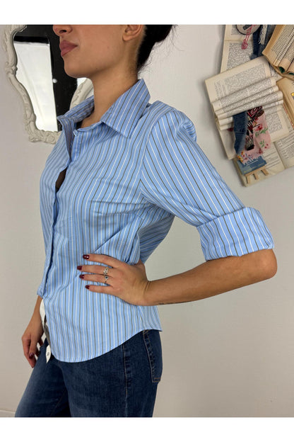 METOO Camicia rigata avvitata Metoo Verde