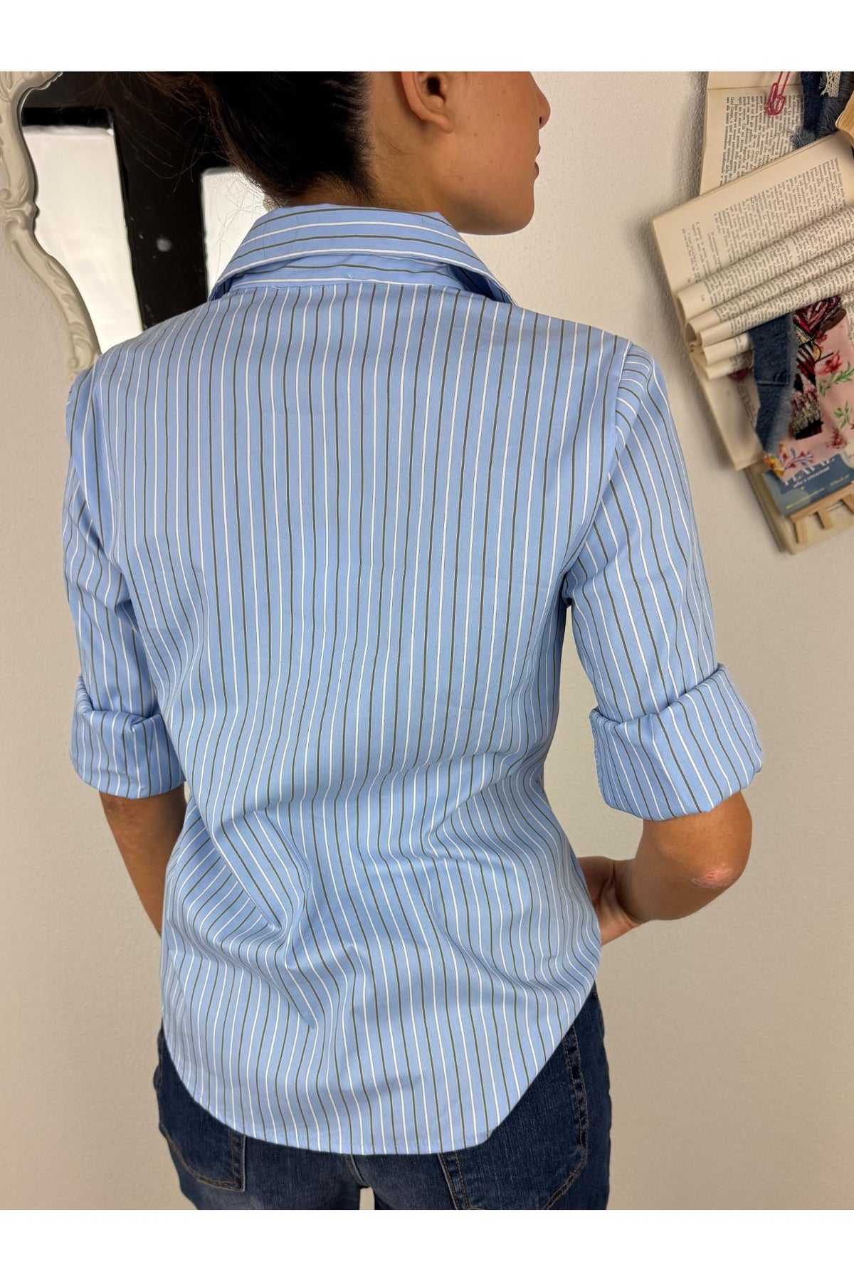 METOO Camicia rigata avvitata Metoo Verde