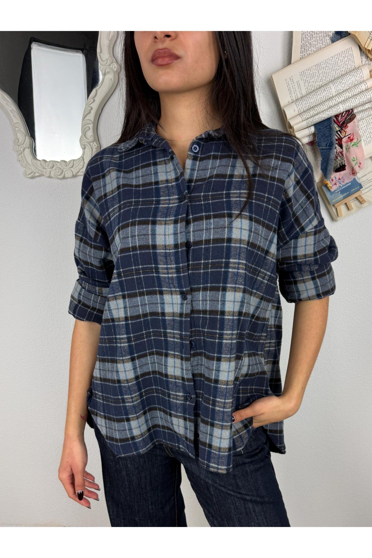 METOO Camicia check Metoo Blu