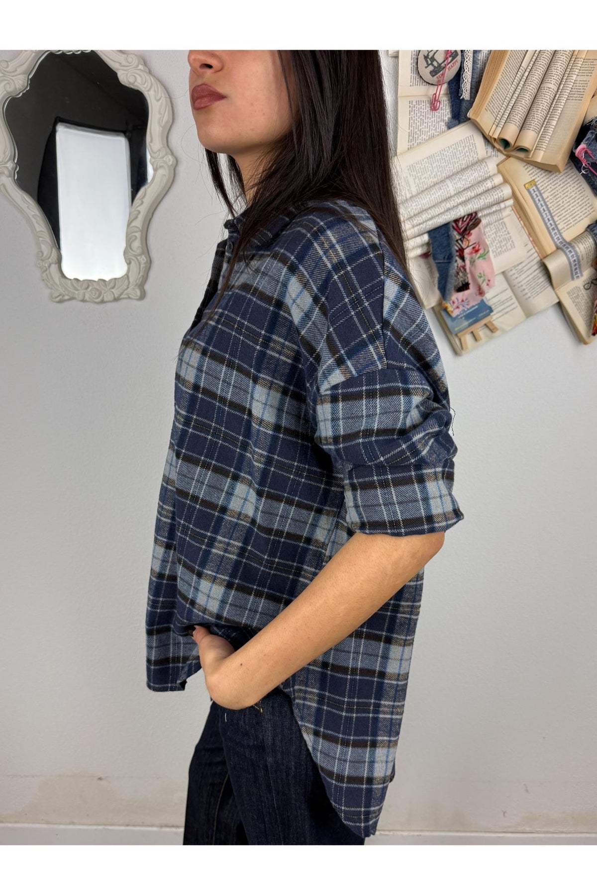 METOO Camicia check Metoo Blu