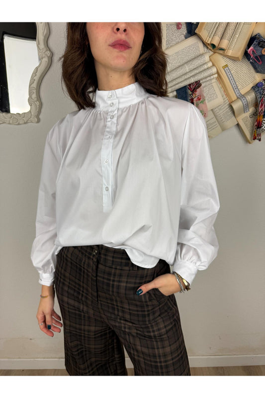 METOO Camicia con collo alla coreana Metoo Bianco