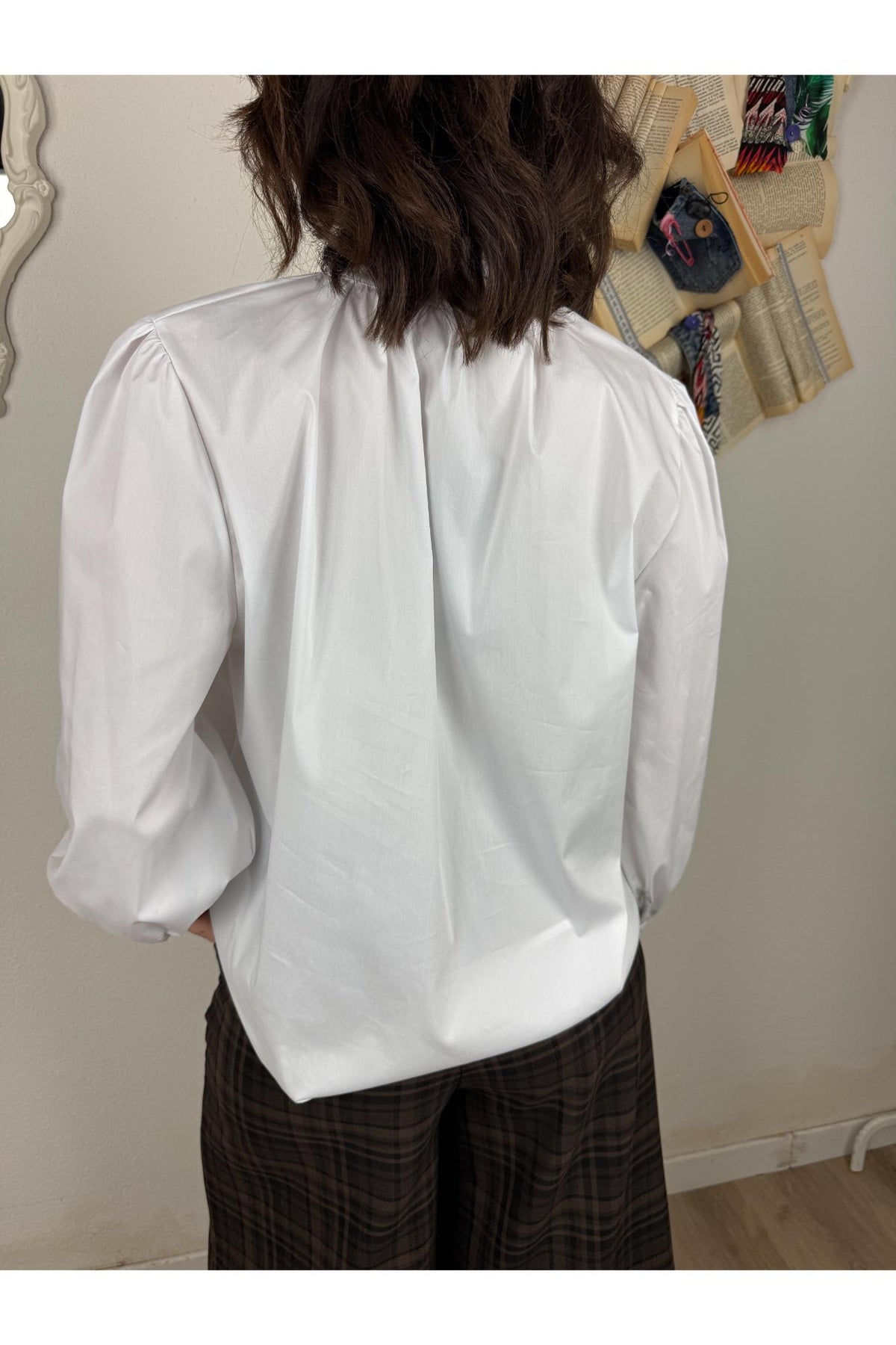 METOO Camicia con collo alla coreana Metoo Bianco