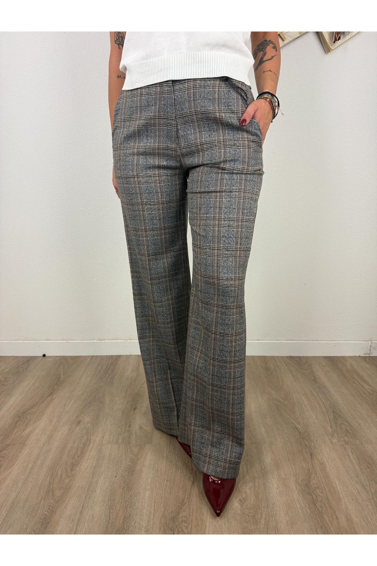 METOO Pantalone in pricipe di galles Metoo Grigio